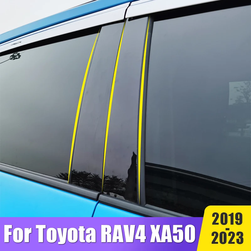 

Car Window Decorative B C Column Molding Trims For Toyota RAV4 RAV 4 2019 2020 2021 2022 2023 XA50 Door Pillar Strip Accessories