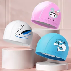 Cute Children's Swimming Cap Waterproof High Elastic Ear Protection Swimming Hat for Boys Girls Cartoon Swimming Accessories