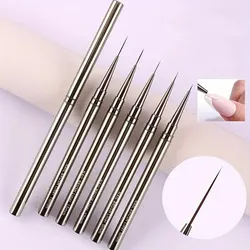 Nail Art Liner Brushes Set - Precision Painting and Manicure Design Tools (Gun Grey)