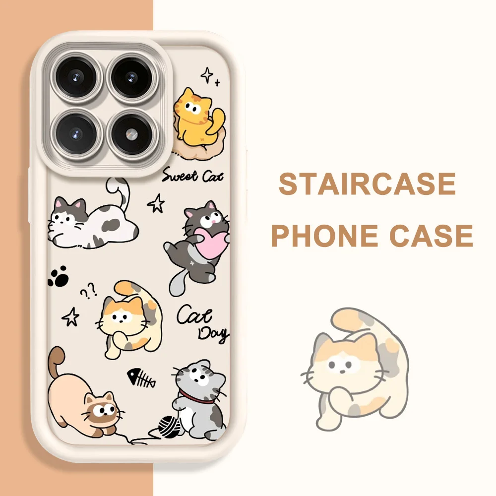 Charming Cat Design Soft Phone Case - Staircase Edition