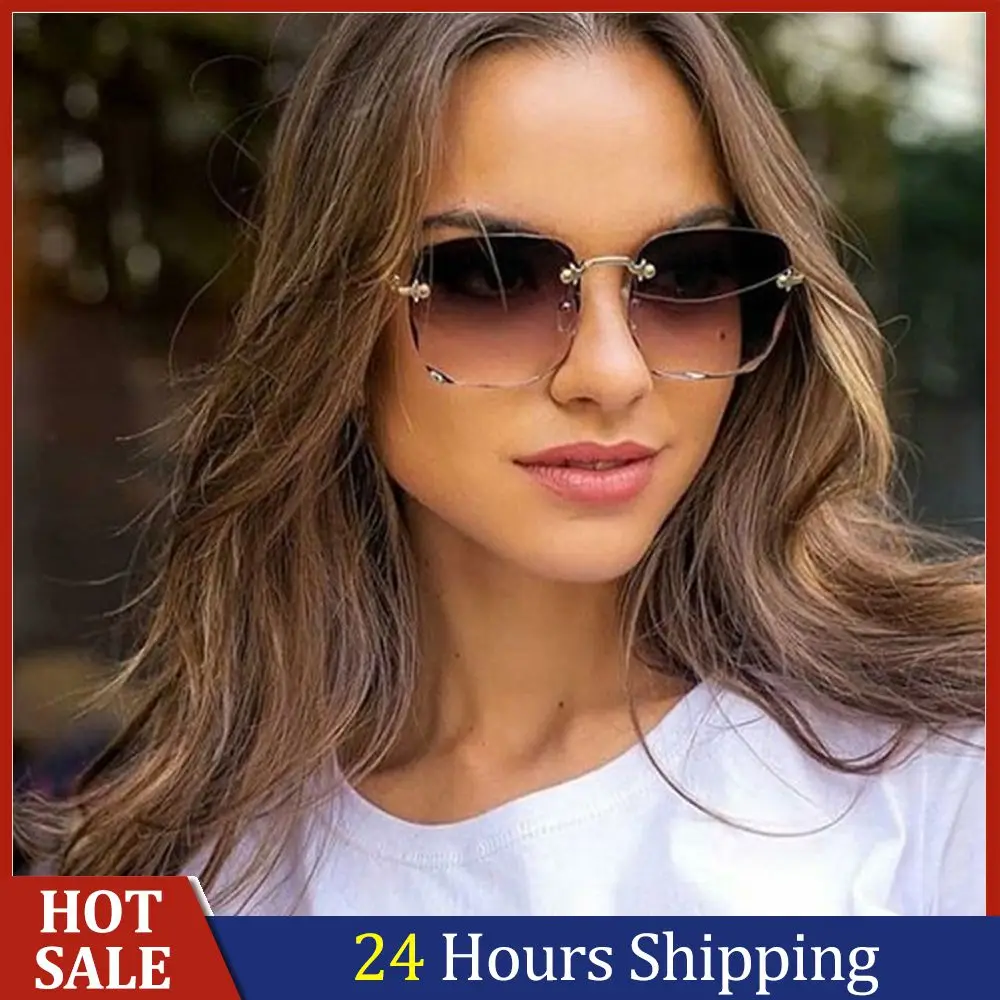 

Sunglasses Vintage Eyewear Rimless Gafas De Sol Summer Travel Sunglasses Shades Personality Eyeglasses Polarized Gafas Sol Mujer