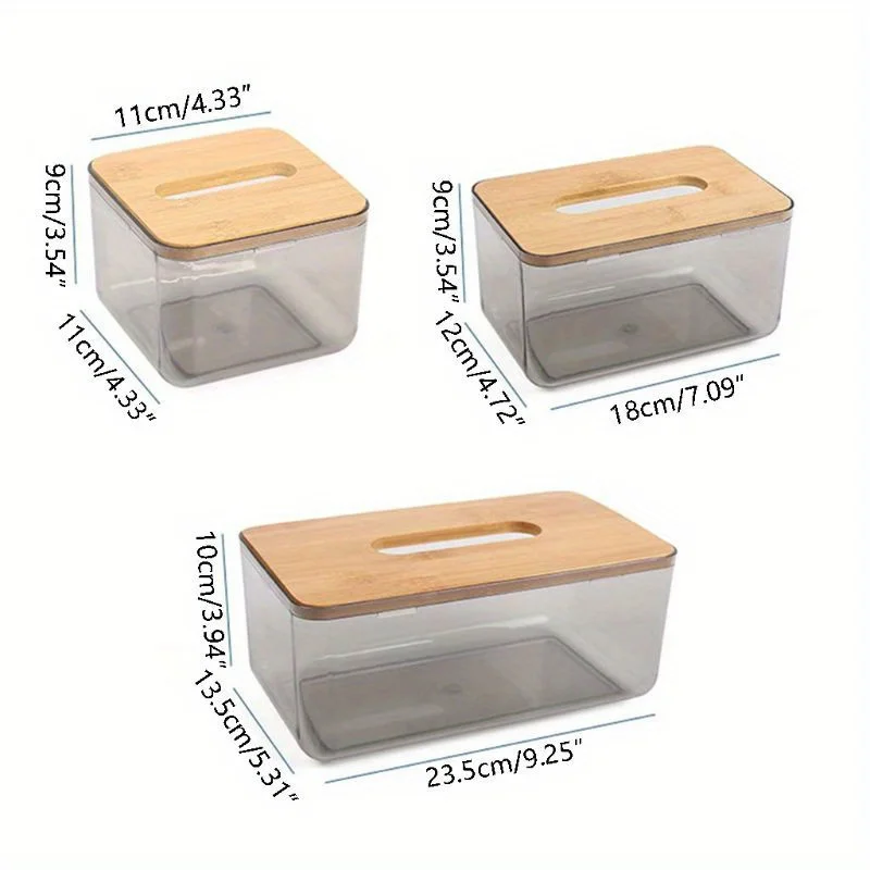 Bamboo Wooden Cover Plastic Tissue Box Paper Holder Dispenser Home Storage Case 4
