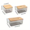 Bamboo Wooden Cover Plastic Tissue Box Paper Holder Dispenser Home Storage Case 4