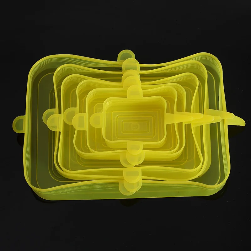6-Piece Set of Stretchable Silicone Food Covers - Universal Kitchen Accessories