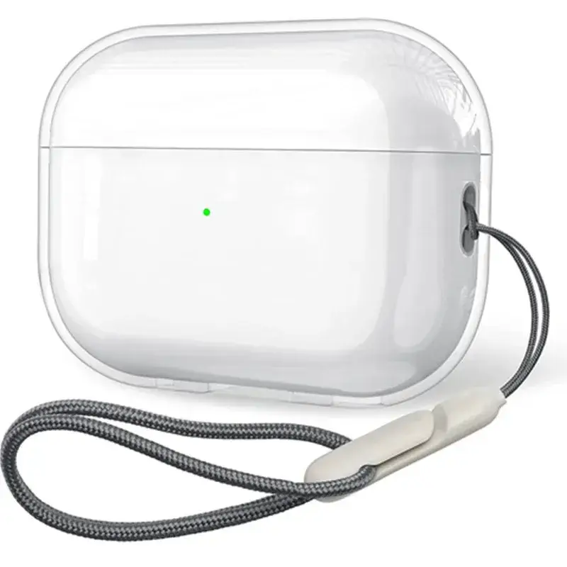 Clear Soft TPU Earphone Case for Airpods 4 3 2 1 Pro Pro2 Pro 3 Shockproof with Lanyard Strap for Airpods 4 Charging Case Cover