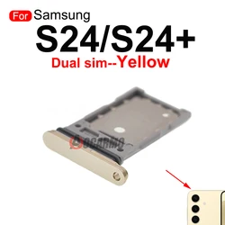 Single SIM/Dual SIM Card Tray Holder Replacement Part for Samsung Galaxy S24 Series (S24(Plus - 2sim - Yellow)