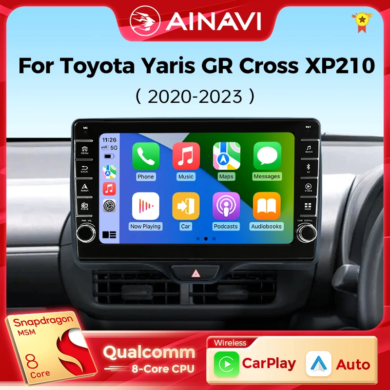 

Ainavi Android 13 автомобильный радиоприемник для Toyota Yaris Vios 2020-2023 DSP Carplay мультимедийный Serero Автомобильный плеер GPS навигация No 2Din DVD