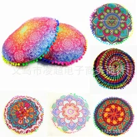 Ethnic Style Round Mandala Pattern Pillowcase Bohemian Cushion Cover Boho Floor Cushion Pillow Case Home Decoration 43x43cm 2