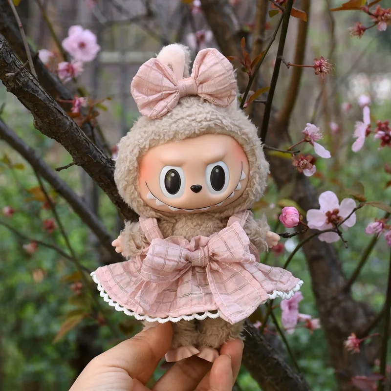 17cm Cute Mini Plush Doll'S Clothes Outfit Accessories For Korea Kpop Exo Labubu Idol Dolls Overalls Hat Clothing DIY Kids Gift 4