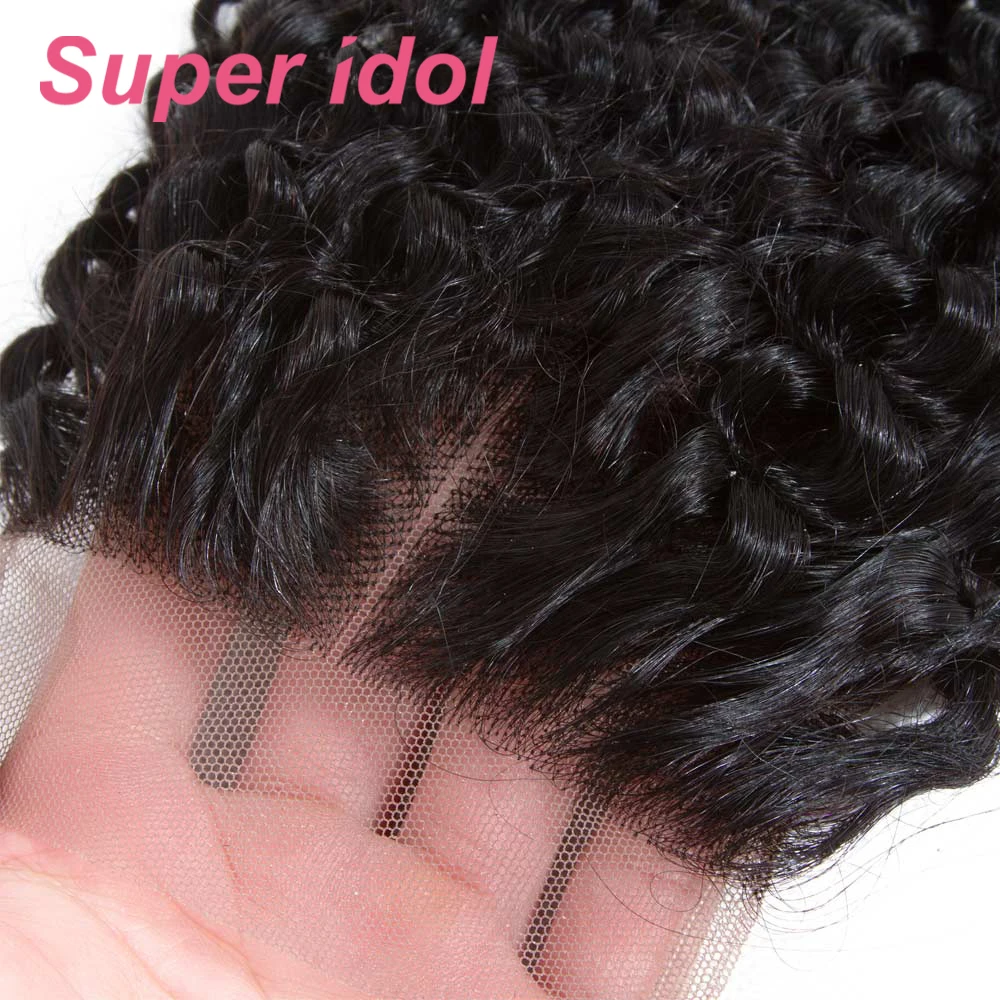 Water Wave 4X1 Lace Closure Hair Natural Black Pre-Plucked With Baby Hair Transparent Swiss Lace Brazilian Remy Human