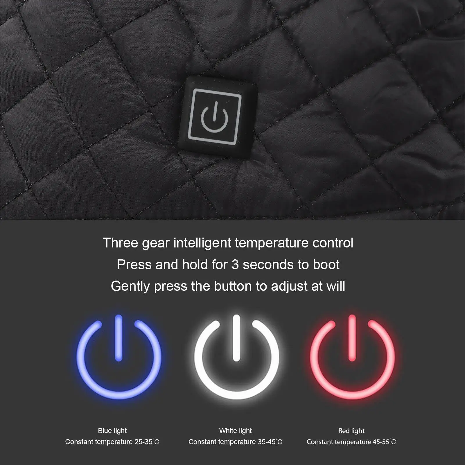 Rechargeable Heated Vest with Infrared Heating-USB Powered, 3 Temperature Levels for outdoor for travel