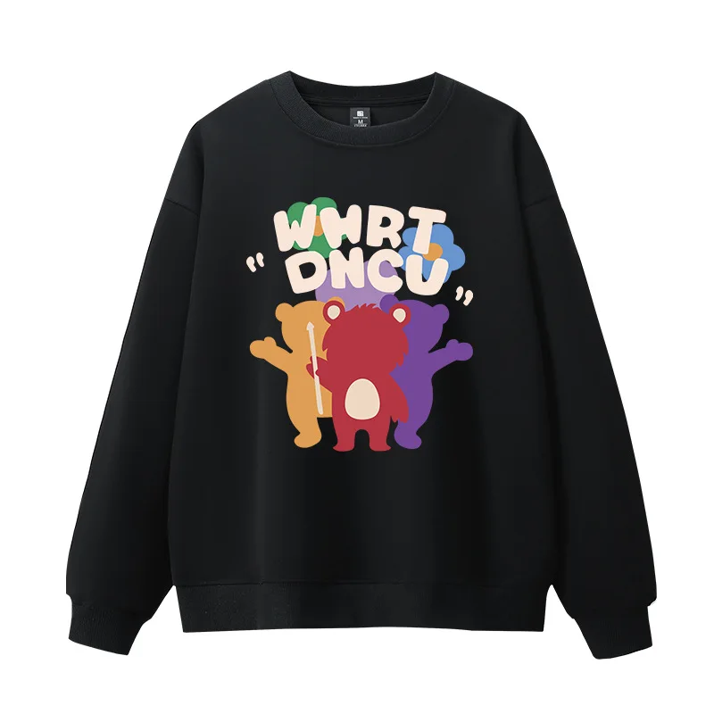 CGC Korean Fashion Cartoon Print Loose Sweatshirts Women Spring Autumn Casual O-Neck Pullovers Pure Cotton y2k Hoodies