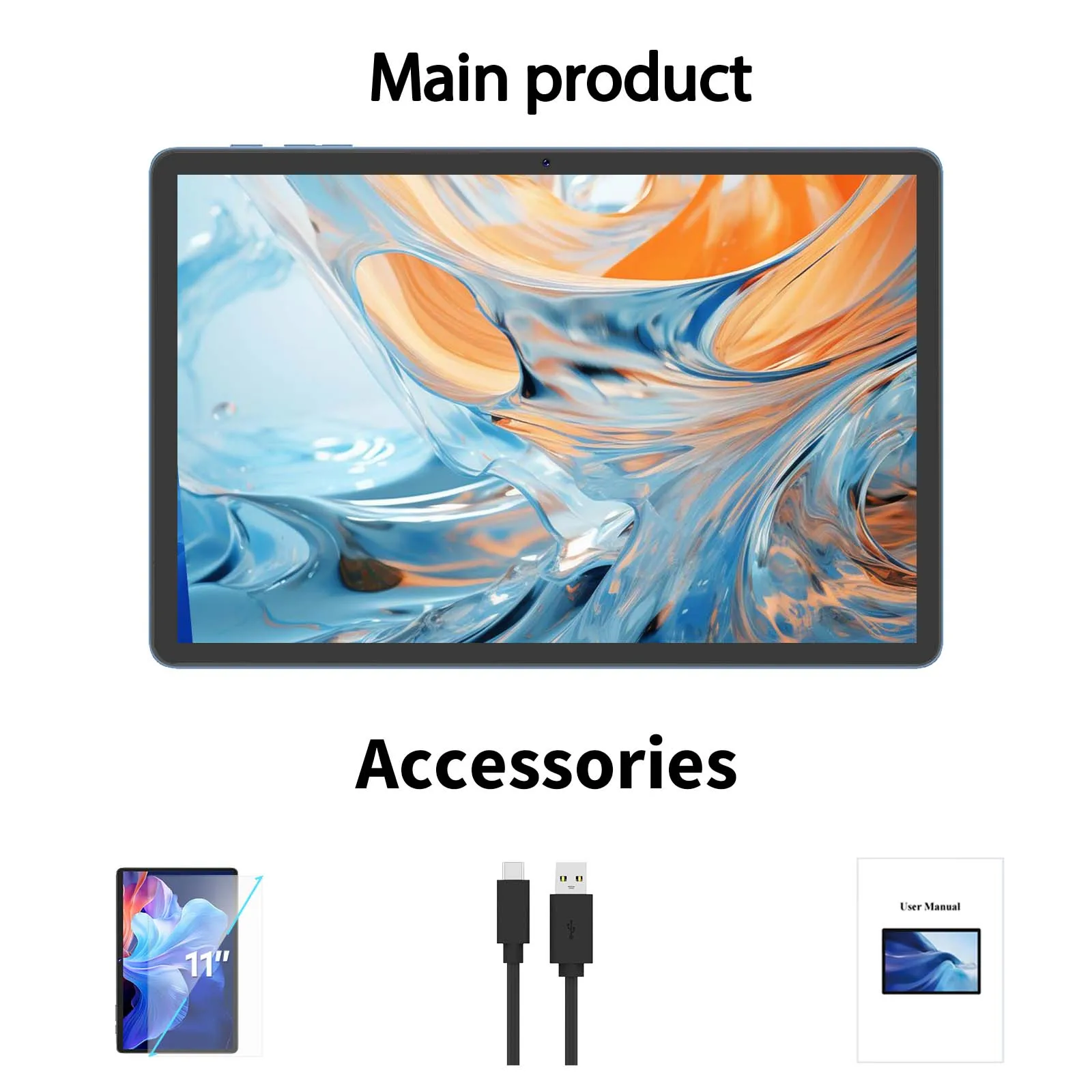 Relndoo 11\"タブレット Android 15、128GB Relndoo Android 15 タブレット 11 インチ、24GB (4+20 拡張