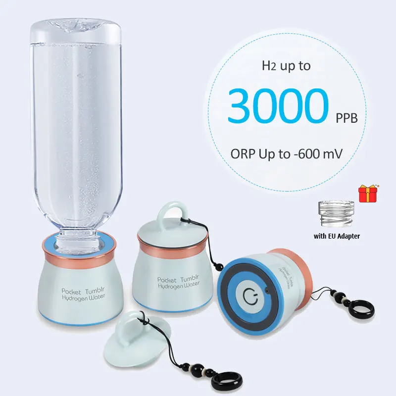 

Улучшенный Карманный генератор водородной воды, Портативная подставка под бутылку для воды для путешествий с Европейским адаптером, обогащение водородной воды