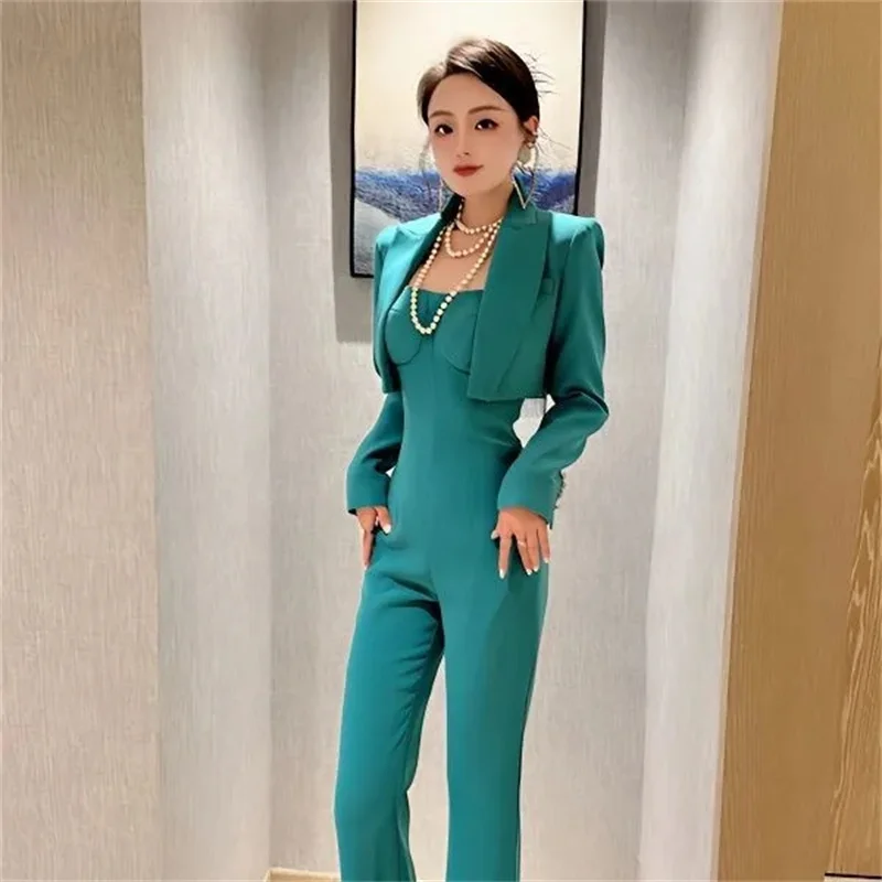 

Spring/summer 2023 Royal Sister Goddess Fan fashion suit western-style suit short coat sling jumpsuit two-piece explosionsSpring