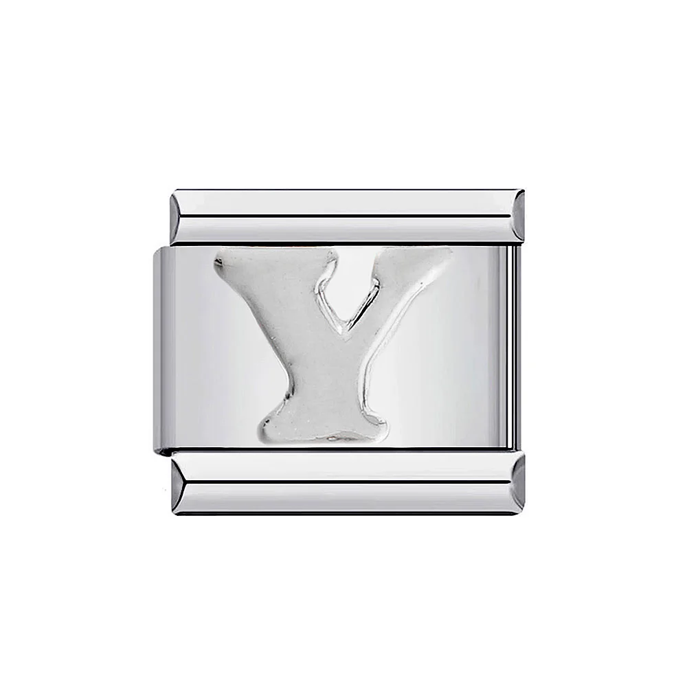 Silver 26-Letter A-Z Custom Charm Bracelet in Italian Stainless Steel