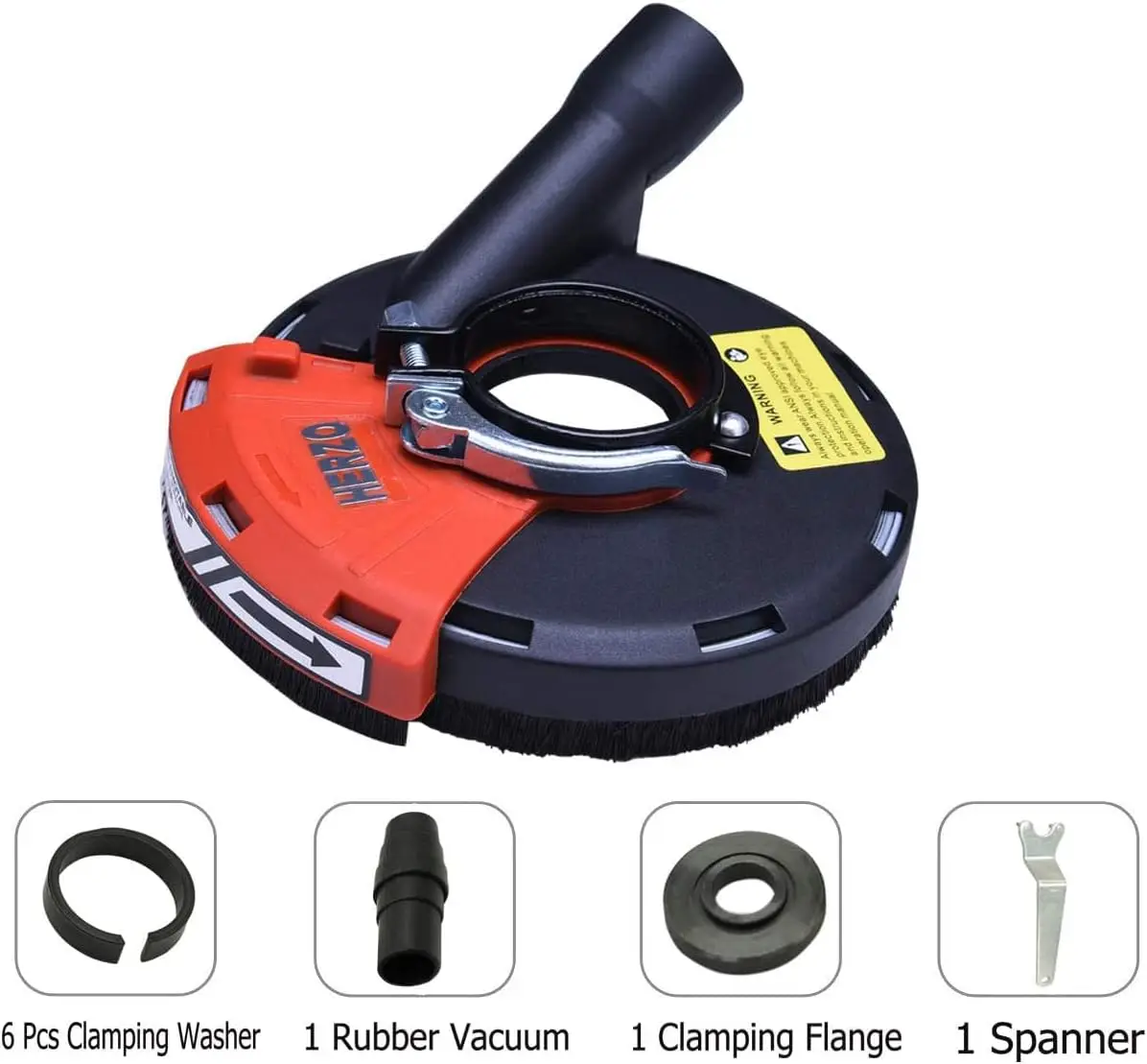 HERZO 180MM/ 7 Inch Grinding Dust Shroud For Angle Grinder Dust Collector Concrete Stone Dust Collection GT119180C