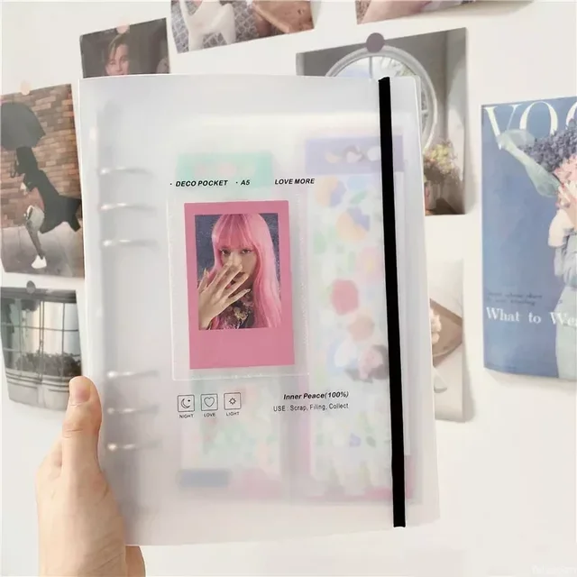 Classeur de cartes Photo A5, couverture d'album Photo Kpop, classeur de cartes Simple, livre de collection, Album de cartes Photo à feuilles mobiles, classeur de cartes Kpop 1