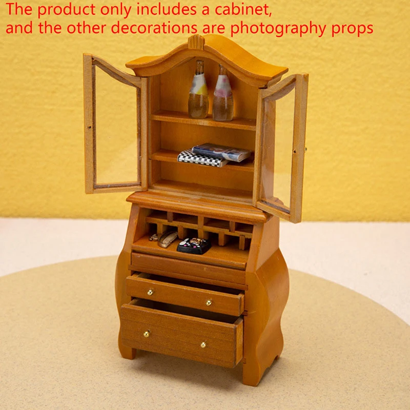 

1:12 Dollhouse Miniature Bookcase Showcase Storage Cabinet Locker Display Cabinet Home Furniture Model Decor Toy