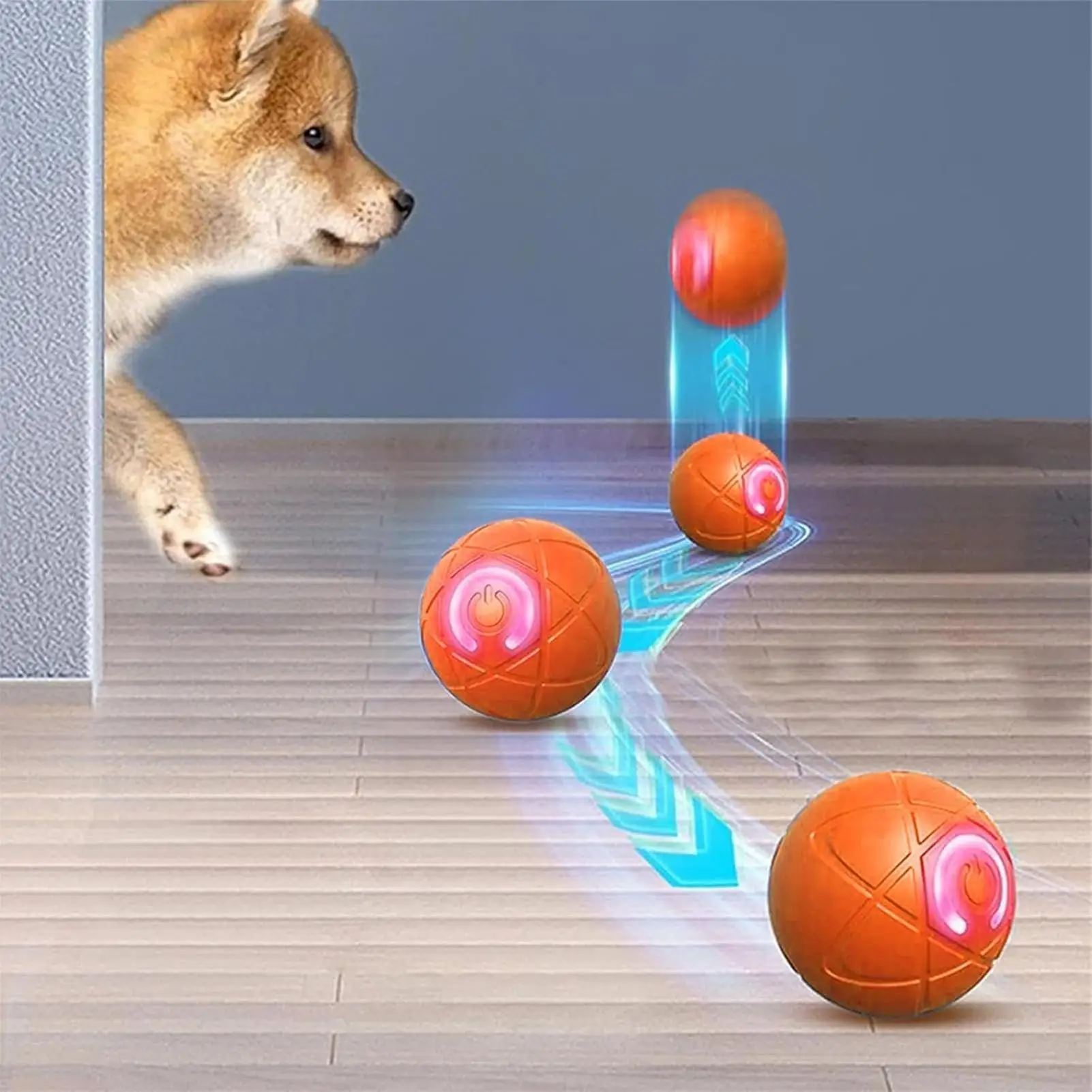 Electric Rolling Ball Dog Toy Auto Moving Dog Toy Ball Automatic Rolling Ball Toys for Puppy USB Rechargeable Interactive Dog