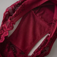 3 pièces/ensemble luxe broderie florale dentelle culottes femmes slips Sexy creux Lingerie femme sous-vêtements dames respirant caleçons 5