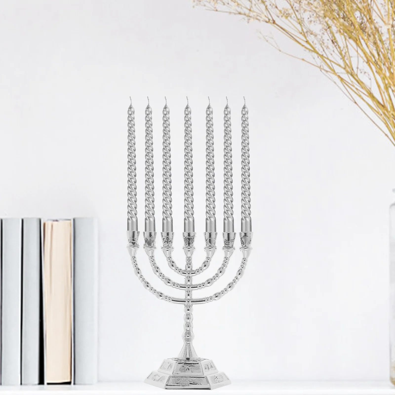 7 Candlesticks Gift Ornaments Metal Candlestick Ornaments Decorate 7-arm Candlestick Zinc Alloy Bedroom Menorah Decor candle holders