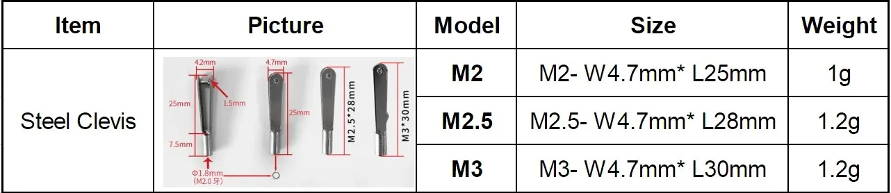 10 Stück M2/M2.5/M3 Stahl-Gabelkopfkupplungen für Servo-Verbindungen/Chuck-Horn-Clips für RC-Mikrodrohnen, Flugzeuge und Boote – Detail 2