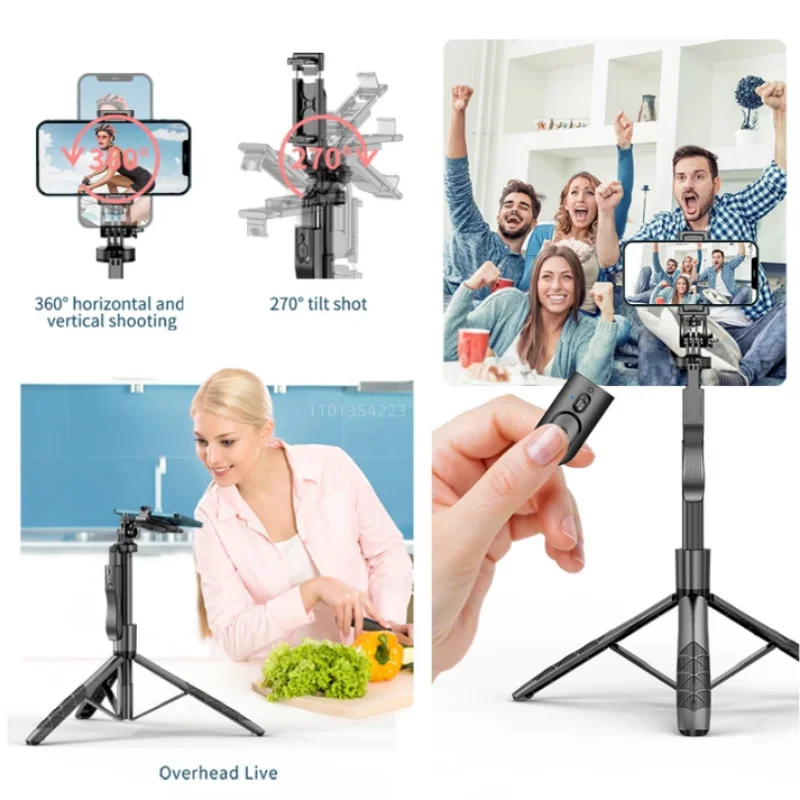 FANGTUOSI Wireless Selfie Stick Tripod 1530mm Foldable Monopod for Gopro Action Cameras Smartphones iPhone 13 14 Xiaomi phone tripod selfie stick