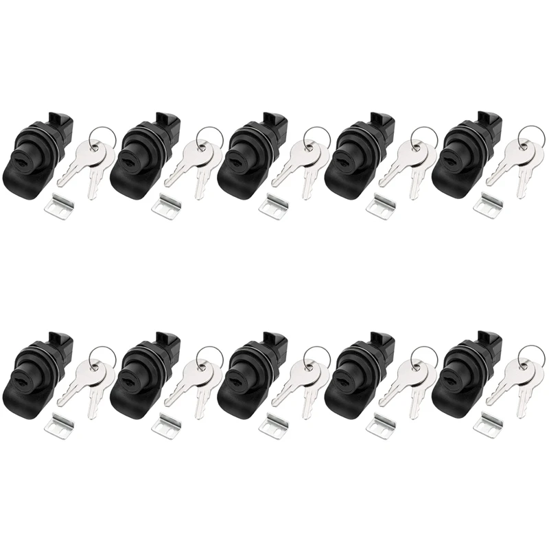 

10 Set Locking Push Button Latch For Marine Boat Radio Box, Tool Box, Electronic Box, Motorcycle Glove Box Lock.