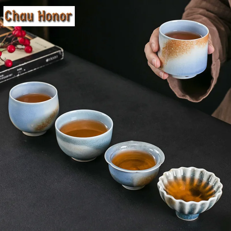 Handmade Wood-fired Porcelain Teacup Boutique Tea Bowl Mug Tea-tasting Fragrance Cup High-end Chazhan Master Cups Tea Services