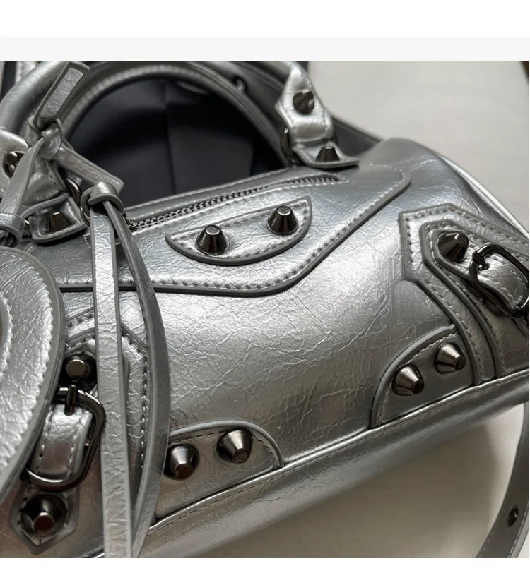 Geantă crossbody cu un singur umăr, de înaltă calitate, cu design de nișă, cilindrică de mână pentru femei, nouă primăvară 2024_voghion.com