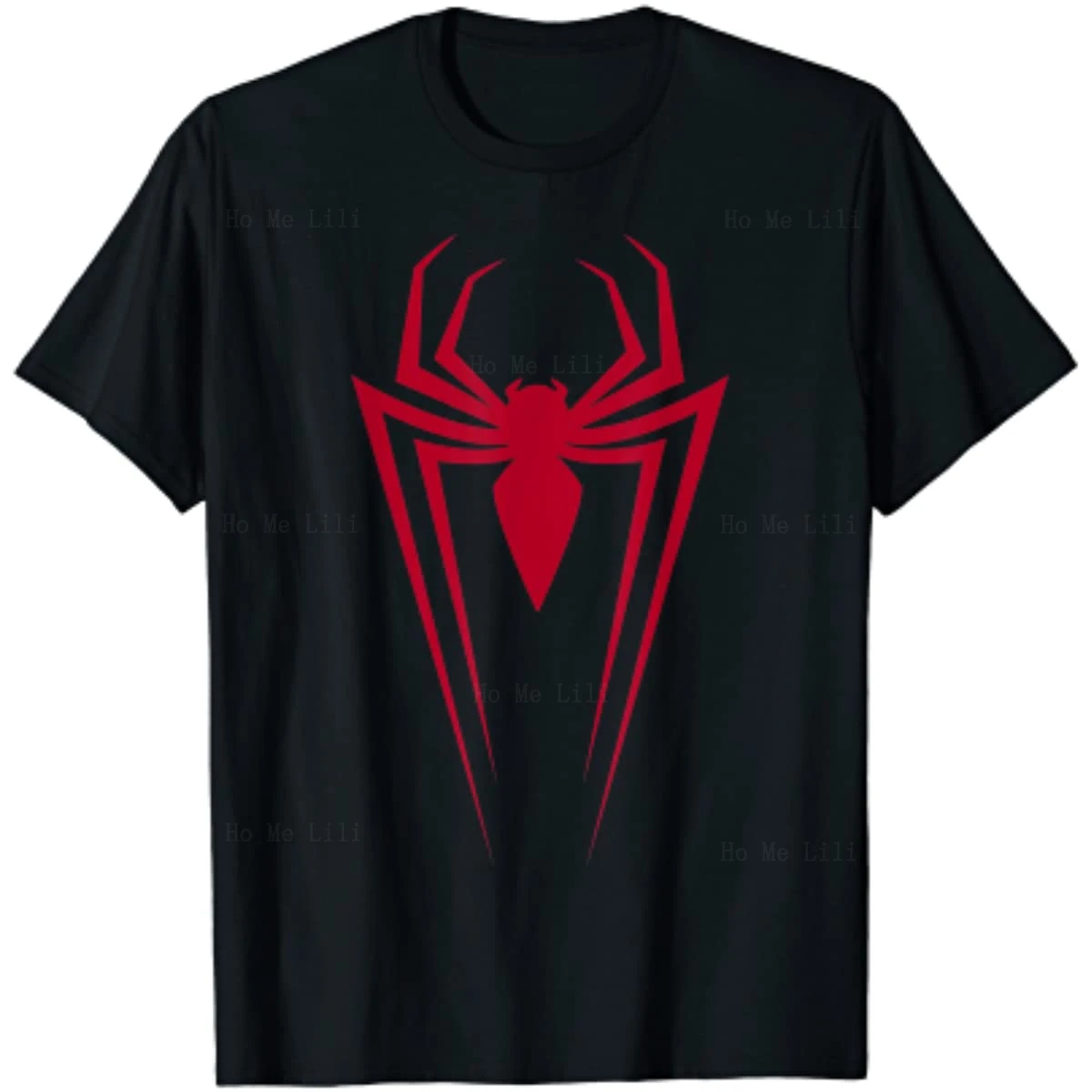T-Shirt Unisex In Puro Cotone Con Icona A Fumetti Vintage Red Spider