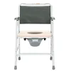 Aluminum Alloy Frame Elderly Toilet Chair, Dual-Purpose Commode and Bath Chair, Non-Slip Rubber Foot Mat, Portable Seat 6