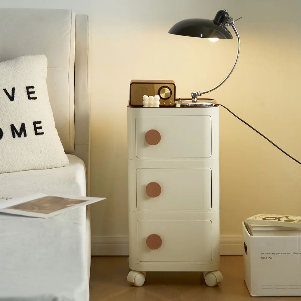 Nordic Creative Combination Bedside Table Removable Storage Bedside Small Cabinet Bedroom Simple Storage Narrow Side Cabinets