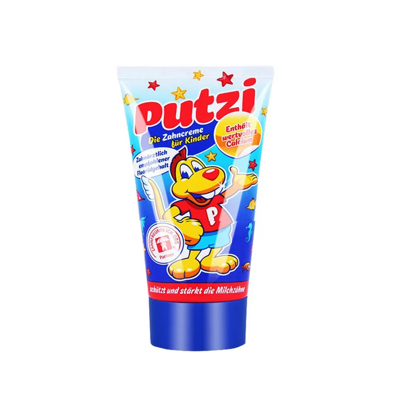 50ml Children's Toothpaste Origin From Germany 1-3-6 Years Old Tooth Decay Prevention Baby Toothpaste Press To Squeeze (Red one)