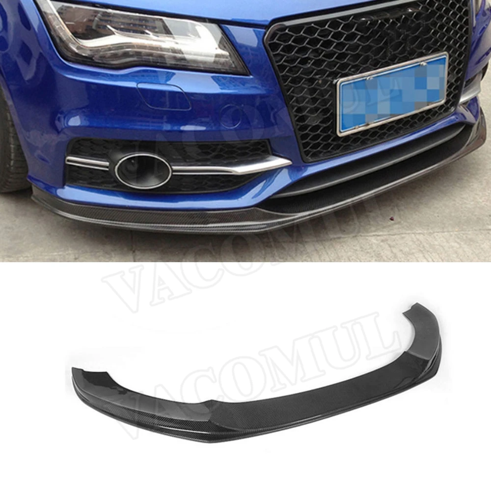 

Carbon Fiber Front Lip Spoiler Apron for Audi A7 S7 Sline 2012 - 2015 FRP Car Bumper Chin Guard Car Styling