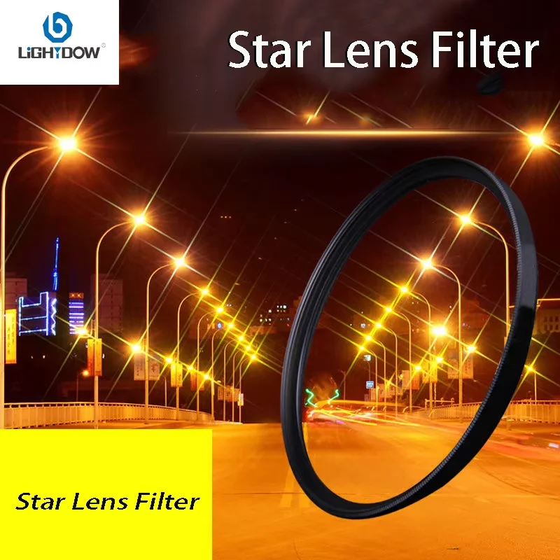 camera lens filter Lightdow 6 Line Normal Star Filter Camera Lens Filter 49mm 52 55 58 62 67 72 77 82mm for Canon Nikon Fuji Sony DSLR Camera