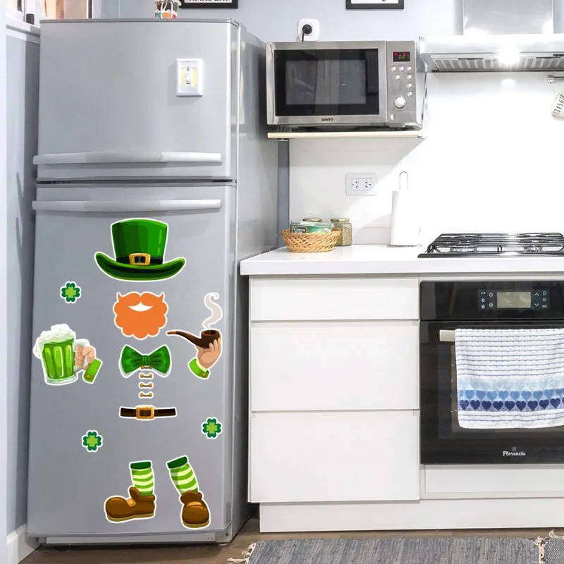 11개 세트 성 패트릭의 날 냉장고 자석 세트, 냉장고, 사무실, 금속 표면, 휴일 장 샴록 및 무지개 장식
