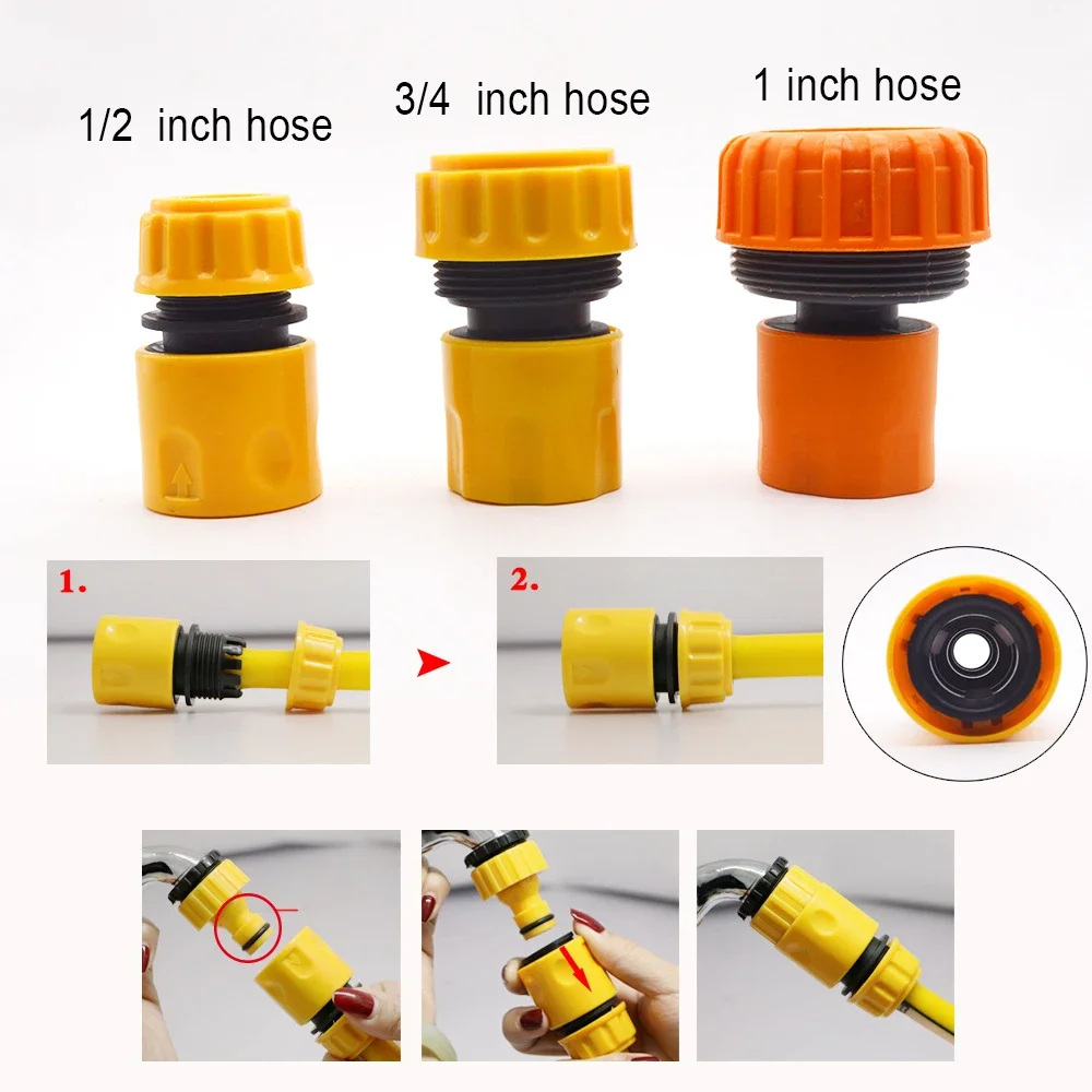 Hose Connector PVC Gardening 3/4 1/2 Car Garden Quick Connect Repair Tubing Fittings