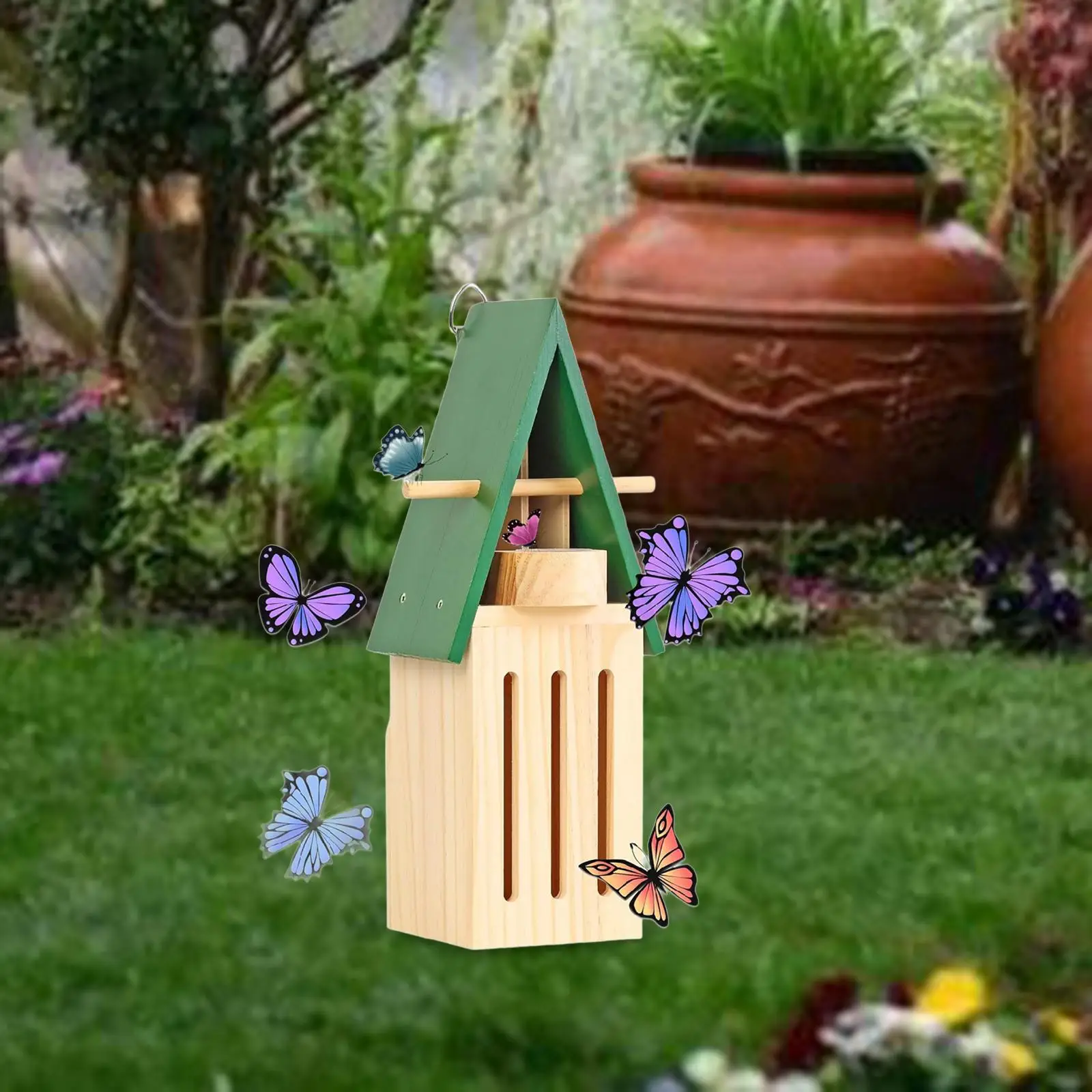 Butterfly House with Feeder Small Animals Hotel Easily Install Garden Decor