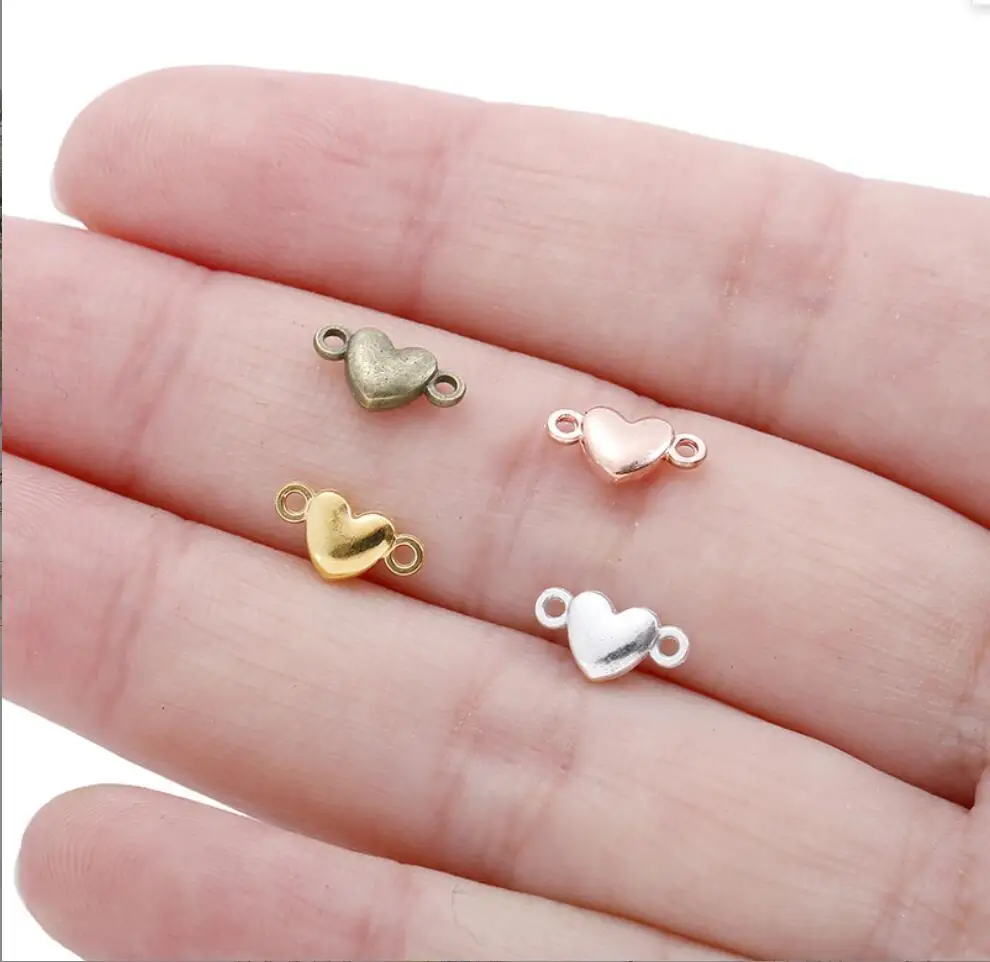 200pcs 18x14mm Antique Silver Color Hollow Heart Connector Charms For Jewelry Making DIY Jewelry Findings F0149