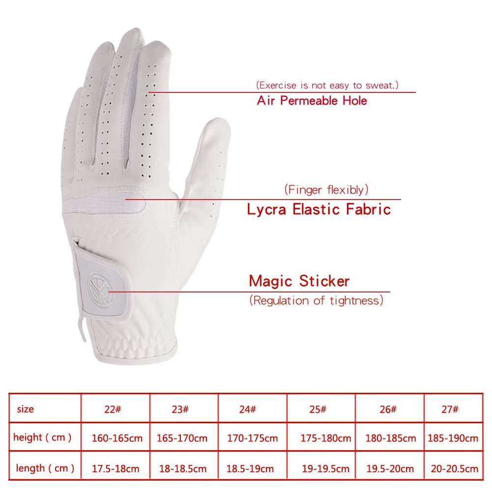 1 Pc Golf Gloves Left Right Hand Men's Soft Ultra-fiber Cloth Breathable Wear-resistant Golf Gloves Sports Gloves 5