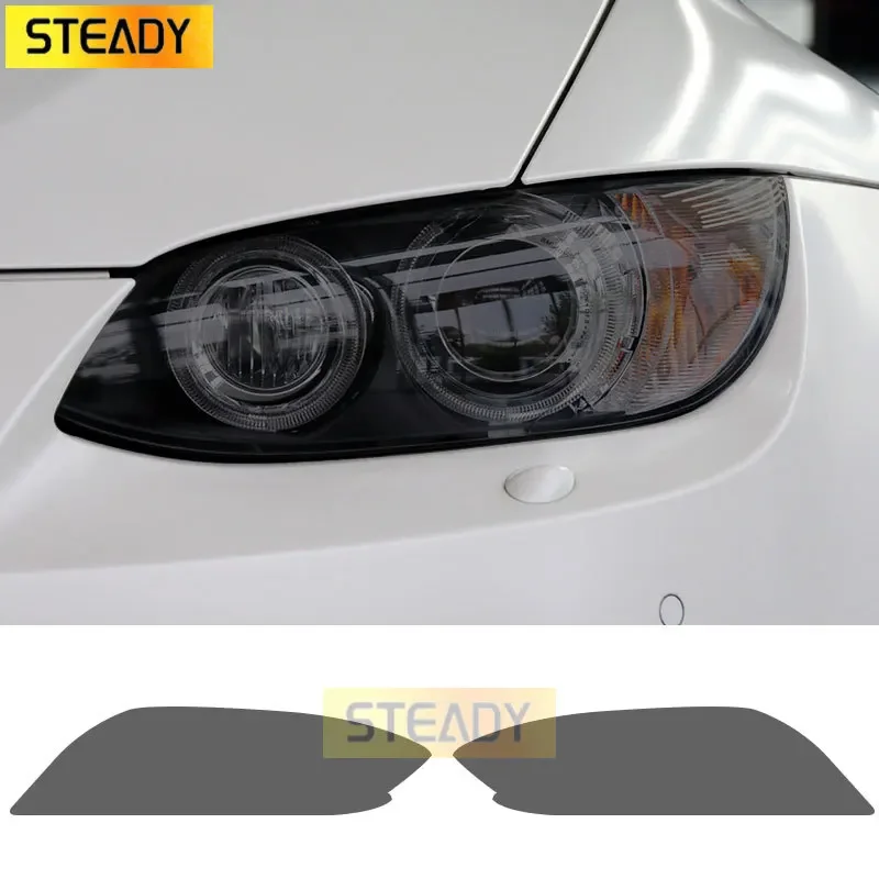

2 Pcs M Performance Car Headlight Protective Film Front Light Transparent Smoked Black TPU Sticker For BMW M3 E90 E92 E93 F80