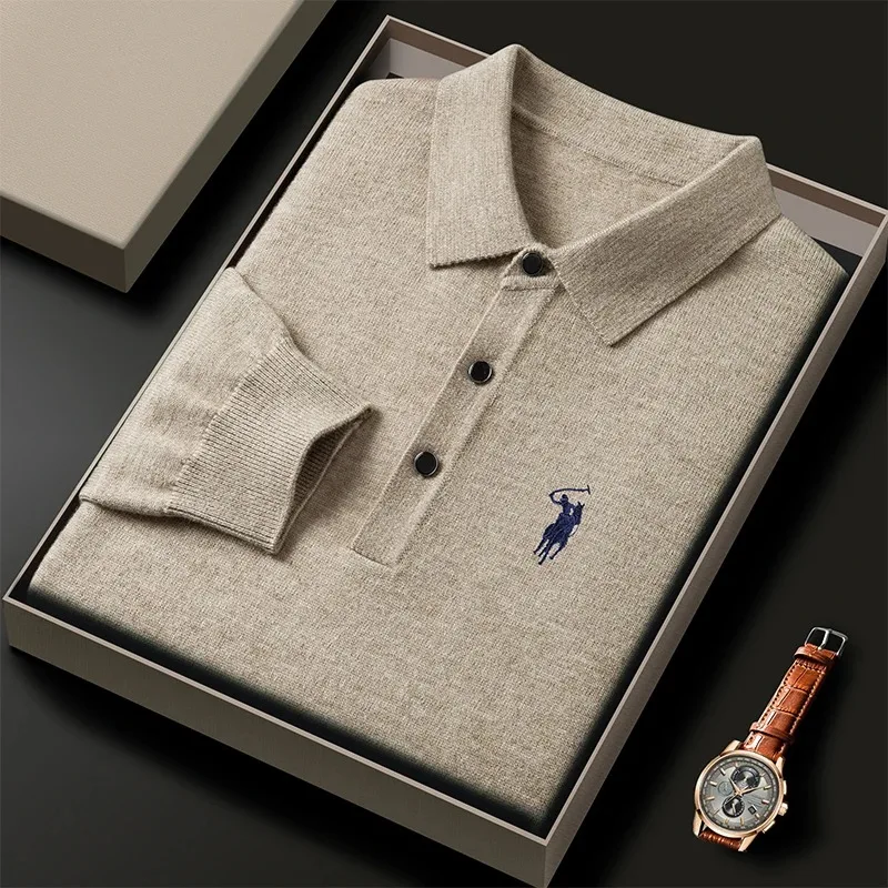 Haute qualité luxe confort tricot manches longues t - shirt hommes automne nouveau Designer marque poney broderie mode Paul classique polo shirt 1 Haute qualité luxe confort tricot manches longues t - shirt hommes automne nouveau Designer marque poney broderie mode Paul classique polo shirt 1