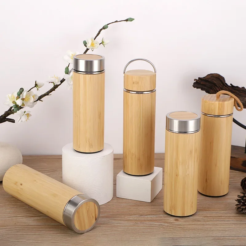 Bamboo Thermos Flask for Coffee/Tea - زمزمية خيزرا...
