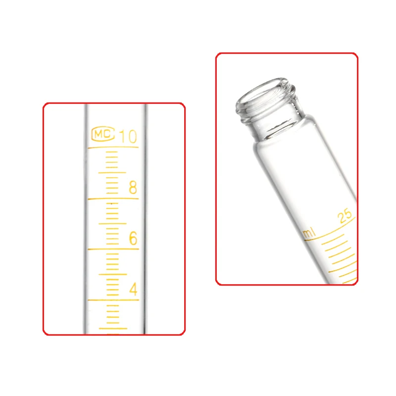 Glass Centrifuge Tube 5ml 10ml 15ml 20ml 25ml 50ml with Graduated round bottom Tubes Glass Test Tube With Screw Cap
