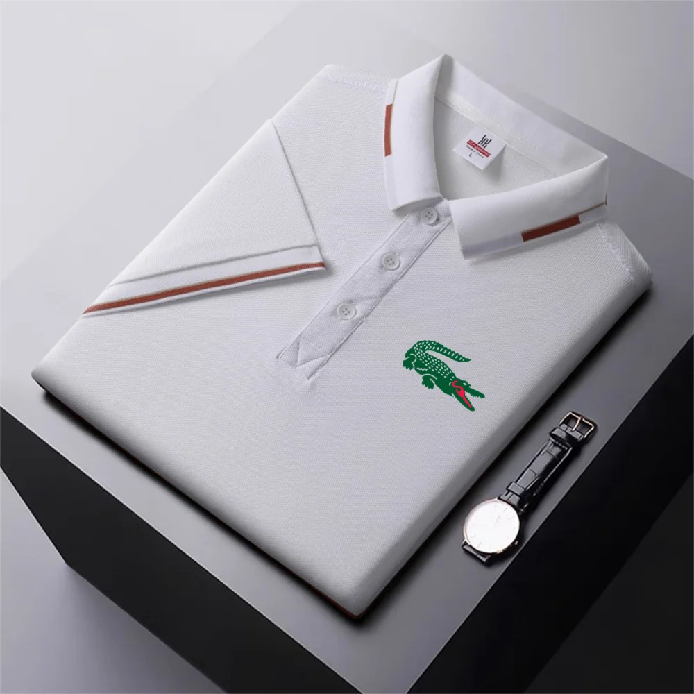 2024 Men's Short-sleeved Polo Shirt Summer Quick-drying Breathable T-shirt High Quality Business Casual Comfortable Short-sleeve