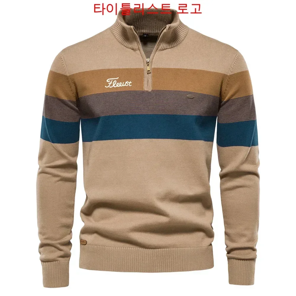 

Brand Titleisi Men's Golf Knit Top 2024 Autumn/Winter Fashion Long Sleeve Round Neck Pullover Warm Shirts GOLF Sports Sweater