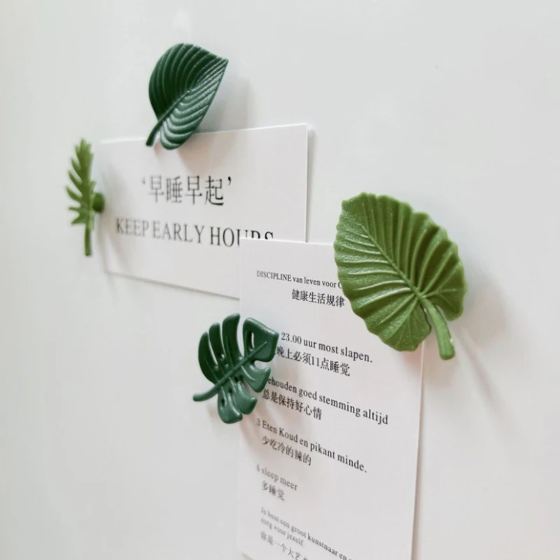 Fridge Magnets 4Pcs ABS Mini Waterproof Tropical Leaves