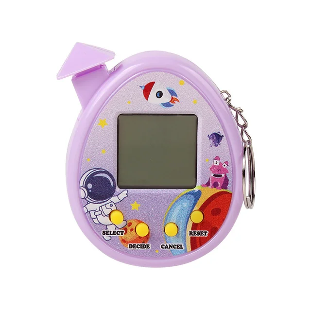 jogos retrô 90x, 80x. jogo eletrônico de tamagotchi. um console de jogos  ácido brilhante. jogo infantil nostálgico 13603311 Vetor no Vecteezy